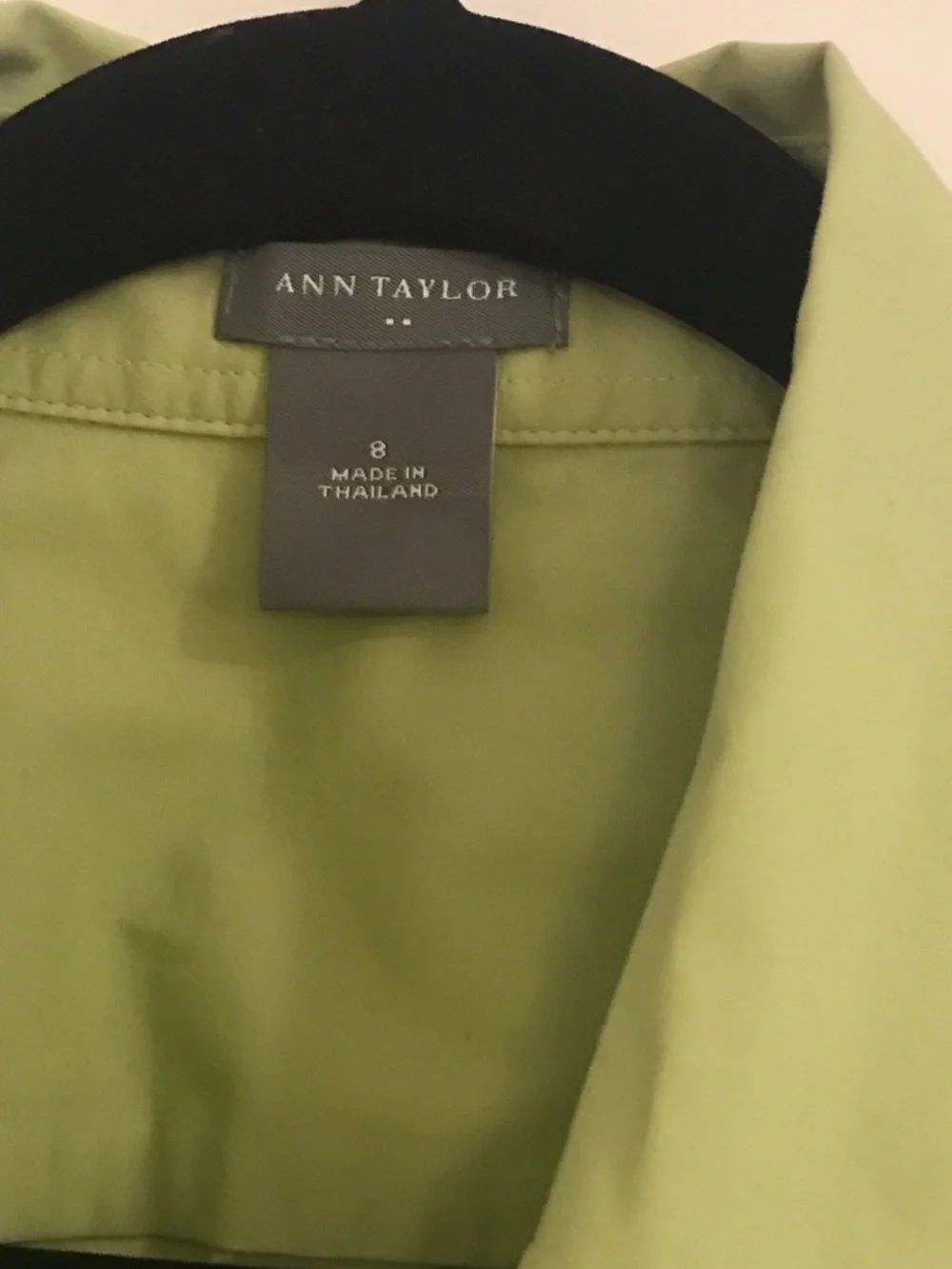 Ann Taylor Light Lime Button-Down Blouse - Picture 3 of 3